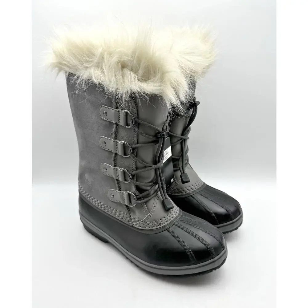 Sorel Kids Joan of Arc Duck Boots US 6 EU 38 Gray Brown Waterproof Snow NIB